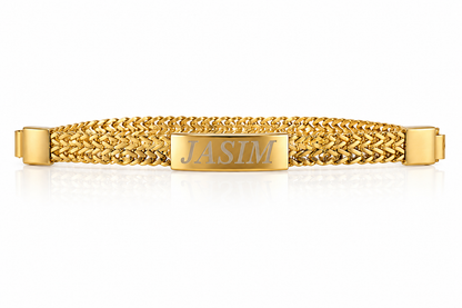 Personalized Gold Name Bracelet – Custom Engraved ID Bracelet