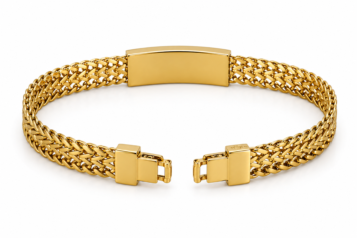 Personalized Gold Name Bracelet – Custom Engraved ID Bracelet