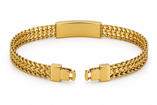 Personalized Gold Name Bracelet – Custom Engraved ID Bracelet