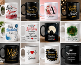 Customized Black Photo Mug – Personalized Name & Photo Coffee Cup