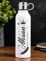 Customized Black Water Bottle with Name – Personalized Stainless Steel Bottle