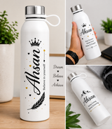 Customized Black Water Bottle with Name – Personalized Stainless Steel Bottle