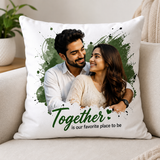 Customized Love You Photo Cushion – Personalized Couple Gift
