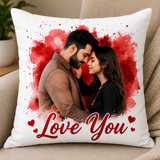 Customized Love You Photo Cushion – Personalized Couple Gift
